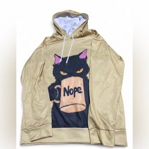 Cat Graphic Hoodie with Nope Mug